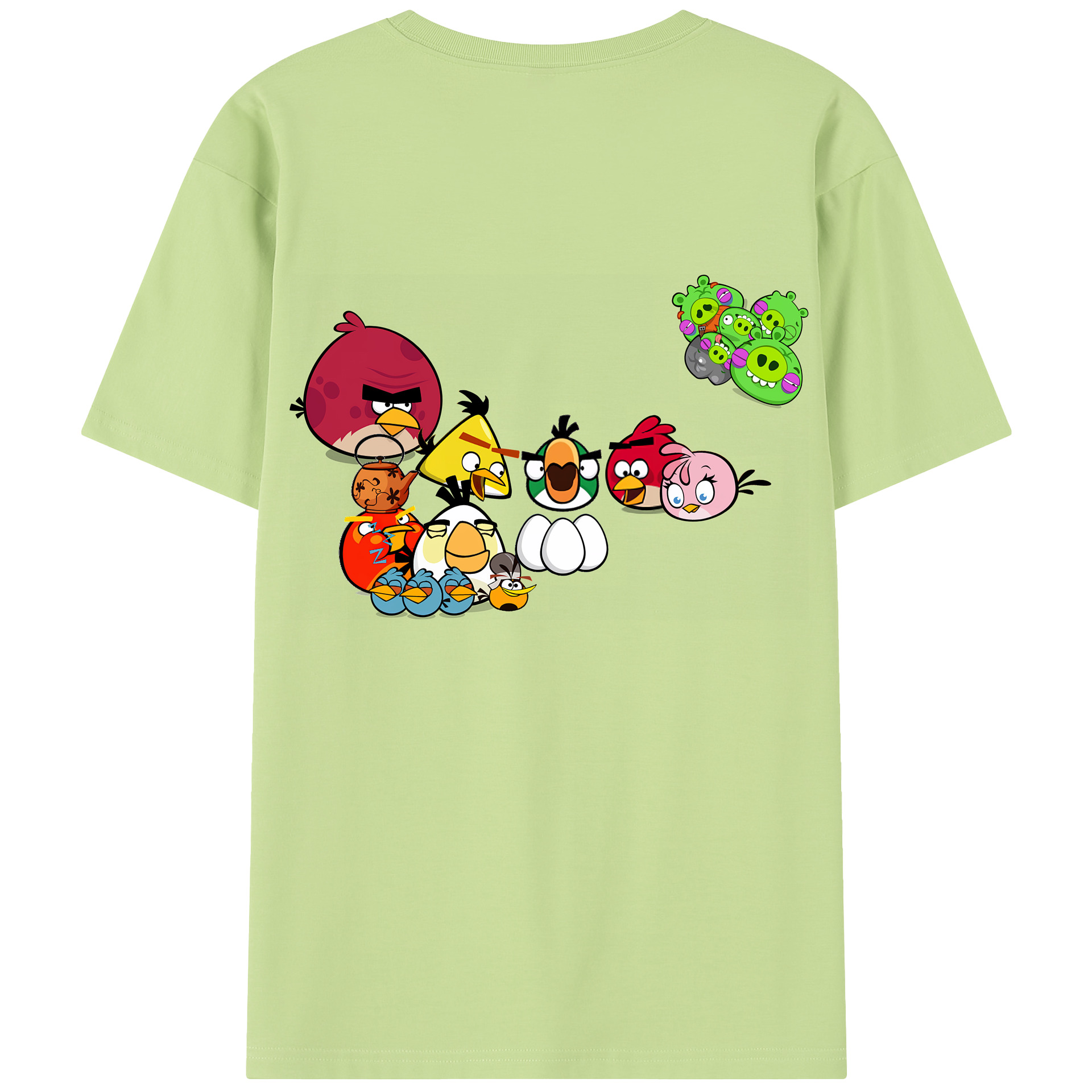 （画像用） Angry Birds アングリーバード 綿100％半袖Tシャツ（背面プリント）